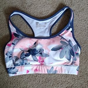 Xersion Floral Sports Bra (Blue, White, Pink)